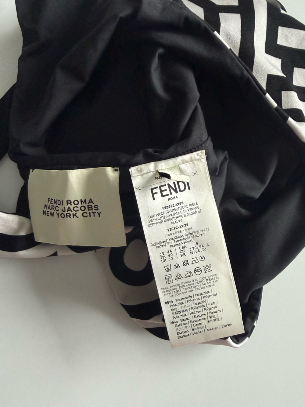 Fendi/Marc Jacob’s Black and White Geometric Logo bodysuit and leggings. - Picture 3 of 8